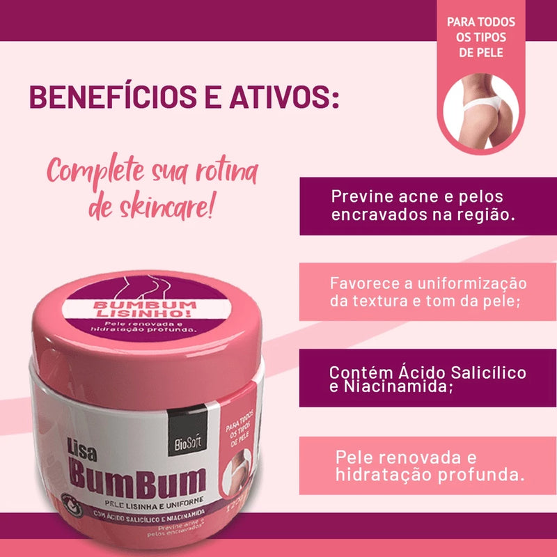 Kit Bumbum lisinho + Creme Clareador de Virilha e Axila