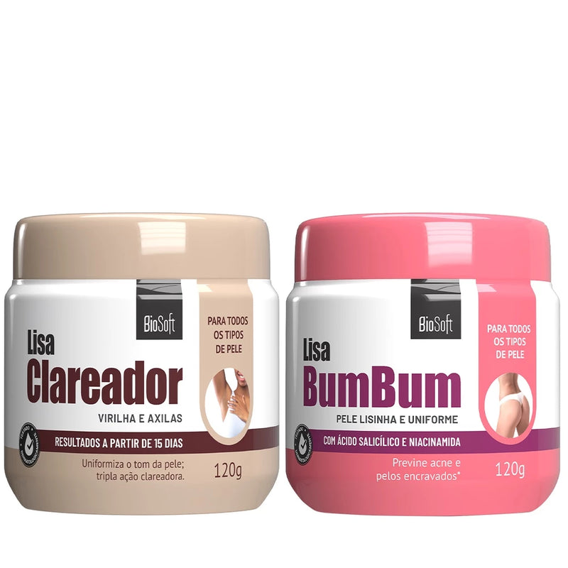 Kit Bumbum lisinho + Creme Clareador de Virilha e Axila