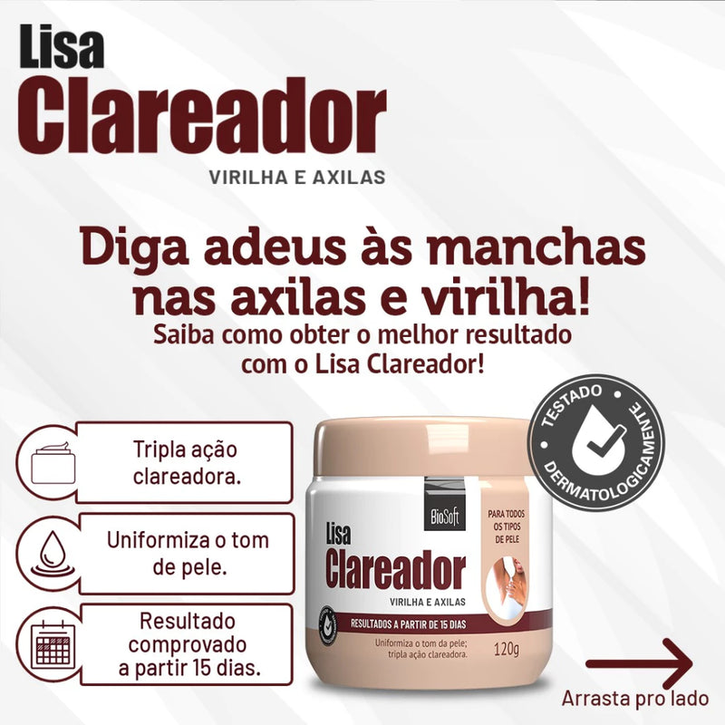 Kit Bumbum lisinho + Creme Clareador de Virilha e Axila