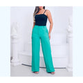 Calça Feminina Pantalona Wide Leg Duna com Botão Tendência