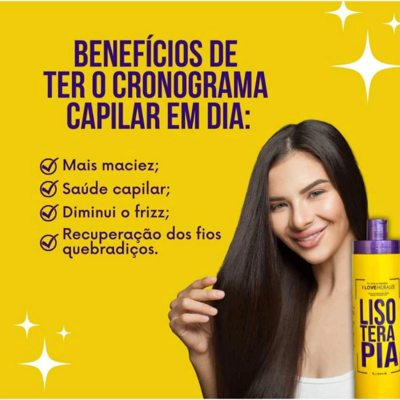 Progressiva Orgânica Sem Formol Profissional Mais Vendida Lisoterapia Hidralize 1L - Kit