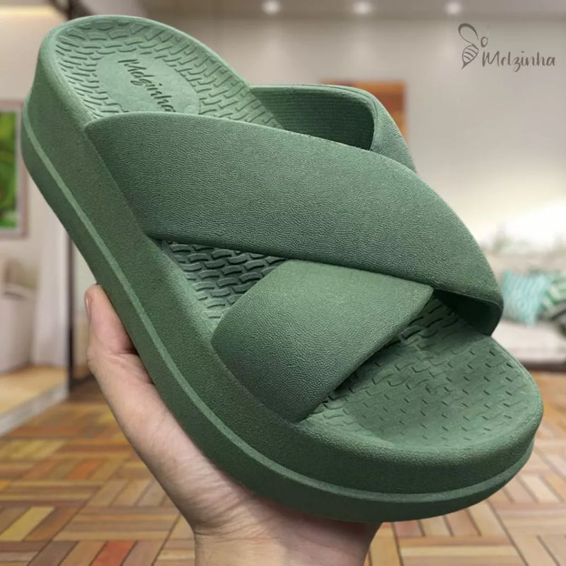 Chinelo Flat Puff Plataforma Nuvem Confortável Macio Lançamento