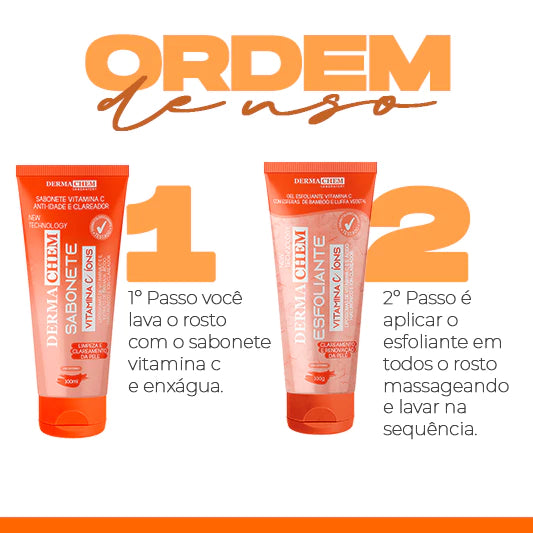 Kit Skincare Vitamina C Clareador e Anti-idade - Dermachem