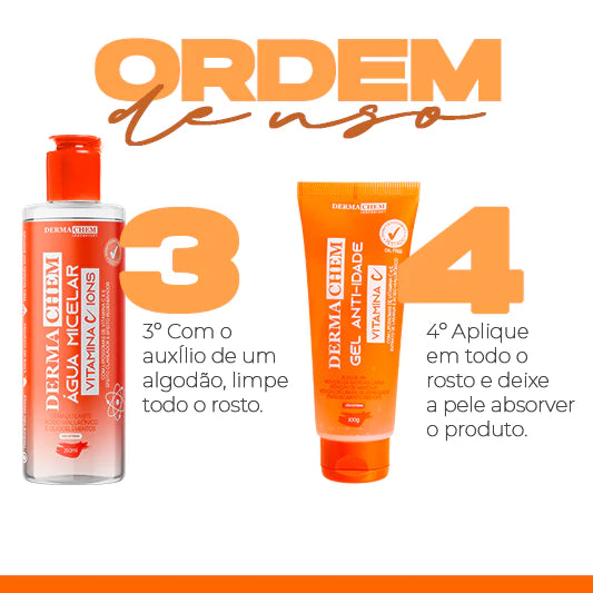 Kit Skincare Vitamina C Clareador e Anti-idade - Dermachem