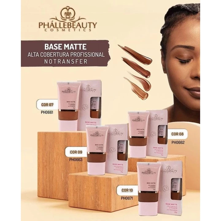 Base Matte Alta Cobertura 30g PhálleBeauty