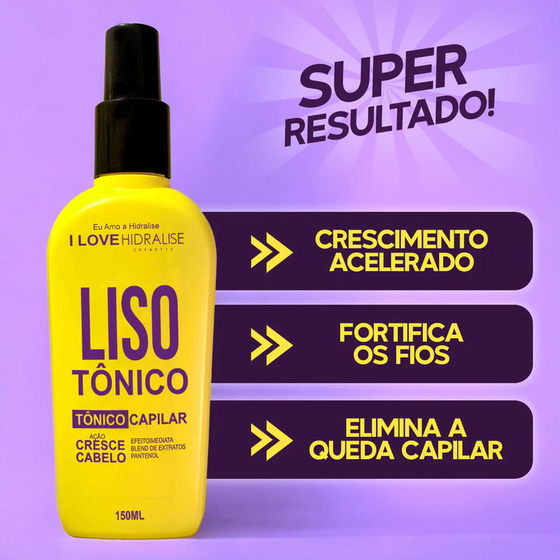 Tônico de Crescimento Acelerado LisoTonico Lisoterapia Hidralize Resultado Rápido Spray 150ml